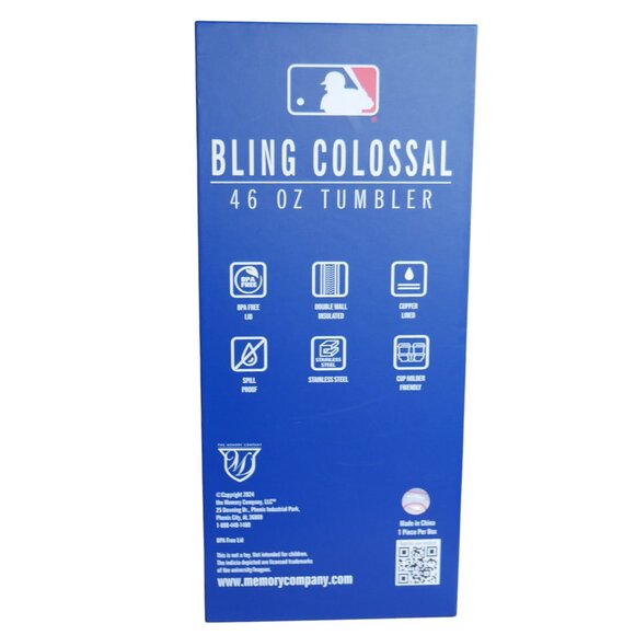 Atlanta Braves Colossal Bling Tumbler 46 Oz Rhinestone Studded NEW in Box - Picture 5 of 6